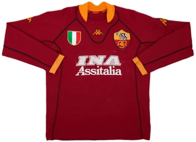 2001-02 Roma Home L/S Shirt - 5/10 - (M)