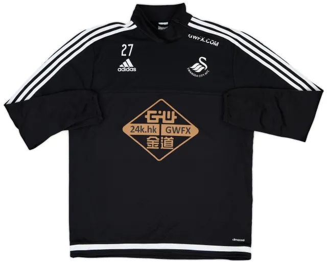 2015-16 Swansea City adidas Player Issue 1/4 Zip Drill Top #27 - 6/10 - (XL)