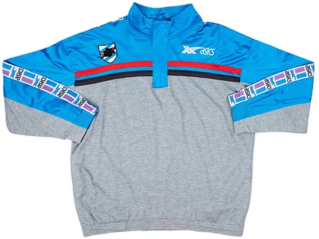 1990-91 Sampdoria Asics 1/4 Zip Track Jacket - 9/10 - (3XL)