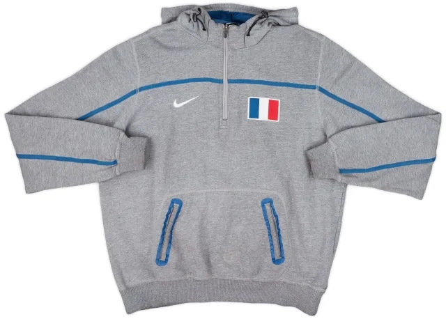 2011-12 France Nike Hooded 1/4 Zip Sweat Top - 10/10 - (L)
