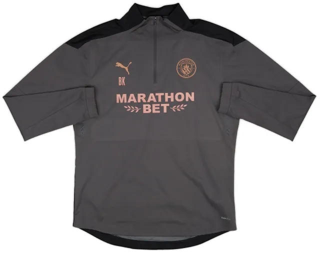 2020-21 Manchester City Staff Issue Puma 1/4 Zip Drill Top BK - 9/10 - (XL)