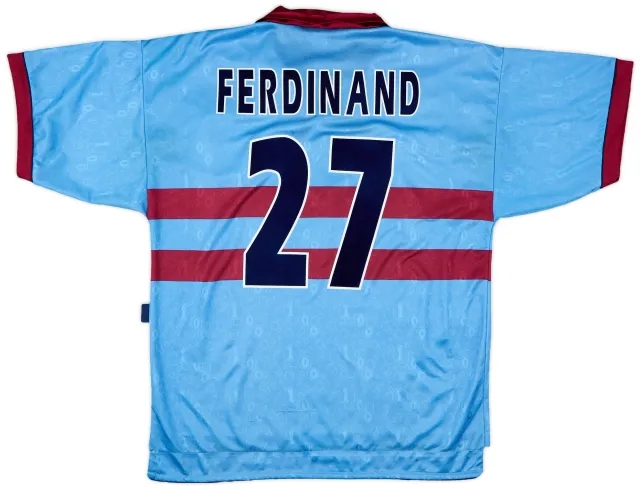 1995-97 West Ham Centenary Away Shirt Ferdinand #27 - 7/10 - (L)