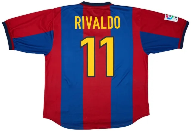 1998-00 Barcelona Home Shirt Rivaldo #11 - 8/10 - (XL)