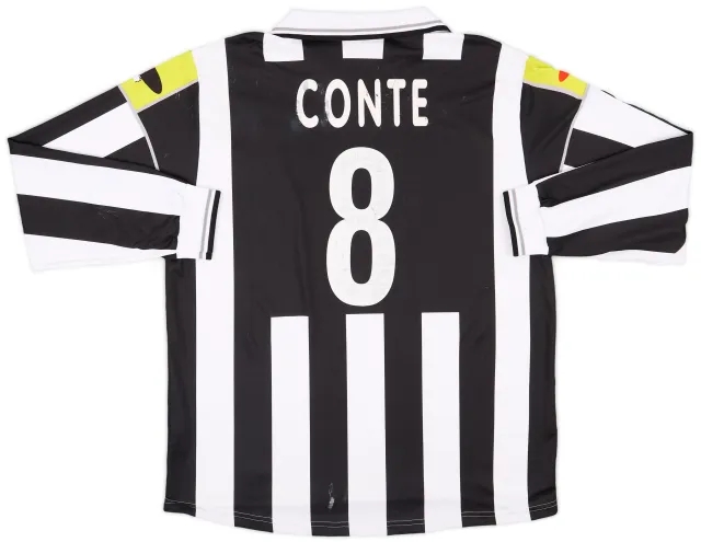 2000-01 Juventus Match Issue Home L/S Shirt Conte #8