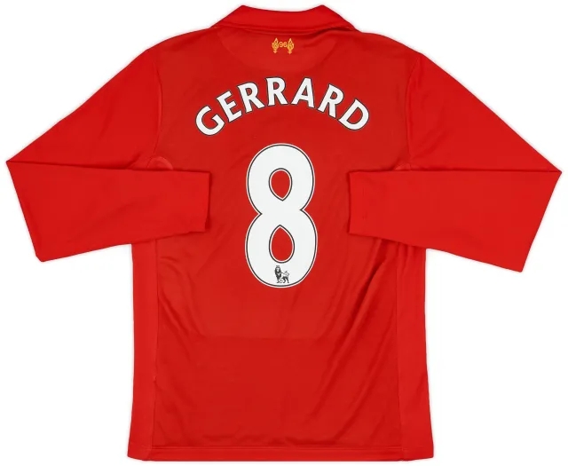 2012-13 Liverpool Home L/S Shirt Gerrard #8 - 7/10 - (S)