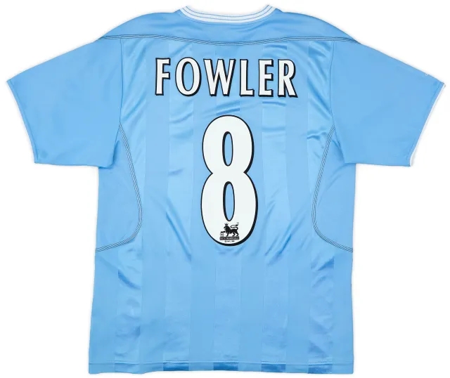 2003-04 Manchester City Home Shirt Fowler #8 - 6/10 - (S)