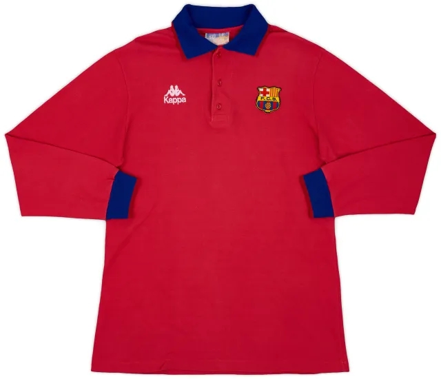 1993-94 Barcelona Kappa Polo L/S Shirt - 9/10 - (XL)
