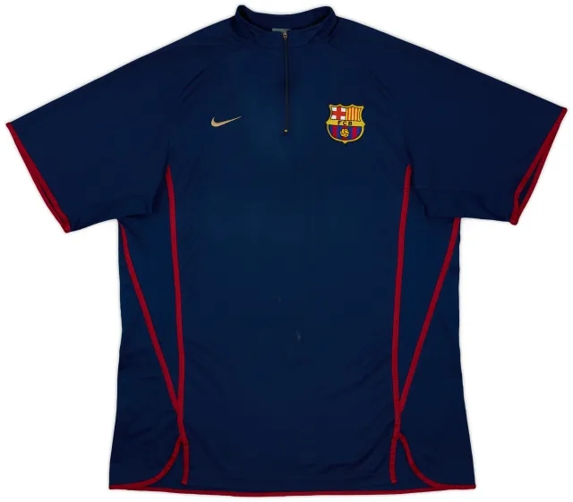 2002-03 Barcelona Nike 1/4 Zip Polo Shirt - 8/10 - (L)