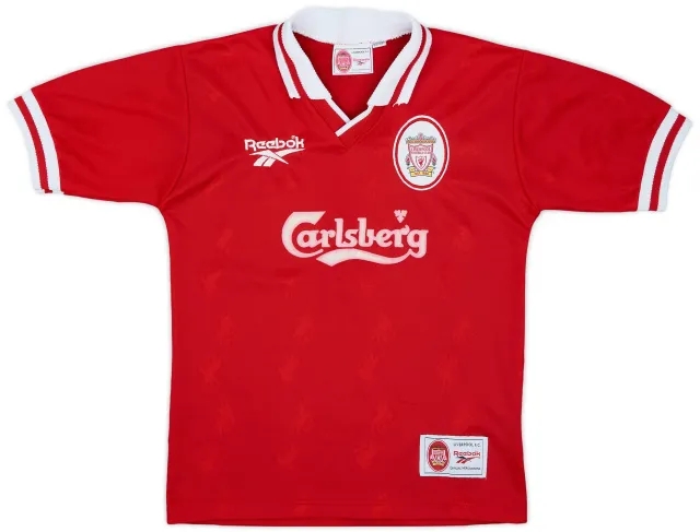 1996-98 Liverpool Home Shirt - 8/10 - (M.Boys)