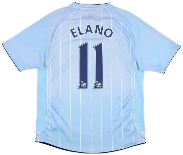 2007-08 Manchester City Home Shirt Elano #11 - 7/10 - (M)