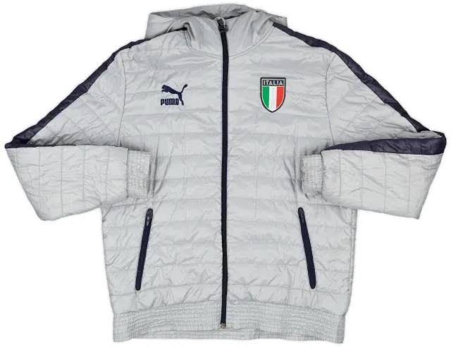 2013-14 Italy Puma 'Campioni del Mondo 1982' Hooded Padded Rain Jacket - 9/10 - (L)