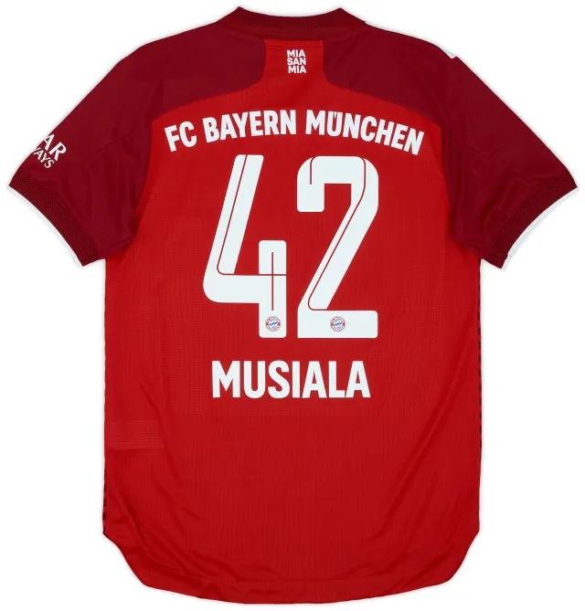 2021-22 Bayern Munich Authentic Home Shirt Musiala #42 - 9/10 - (S)