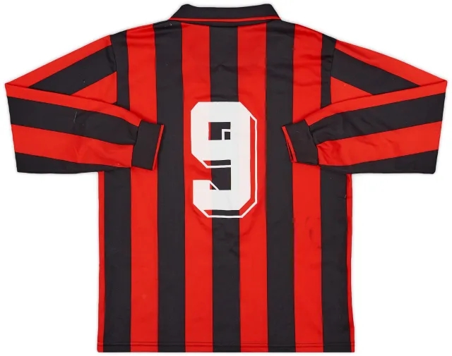1995-96 AC Milan Home L/S Shirt #9 - 6/10 - (XL.Boys)