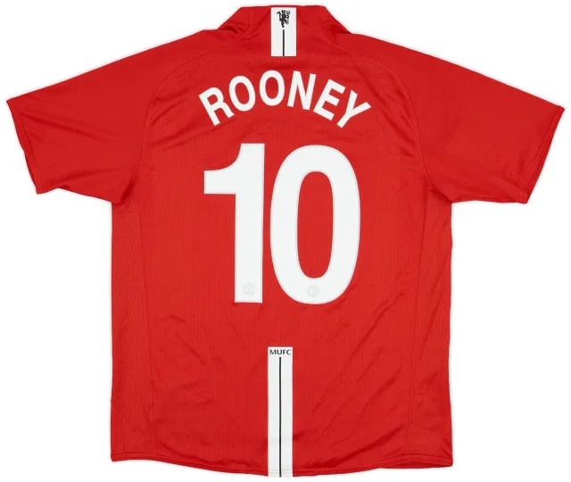 2007-09 Manchester United Home Shirt Rooney #10 - 8/10 - (L)