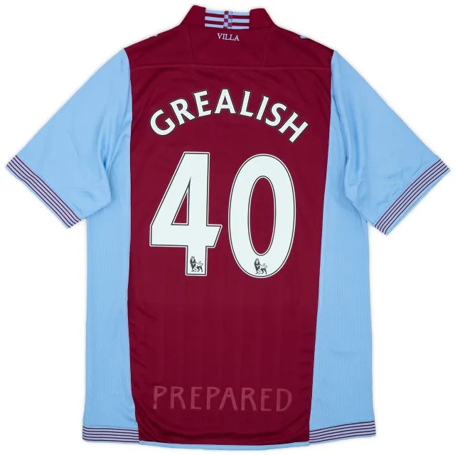 2013-14 Aston Villa Home Shirt Grealish #40 (M)