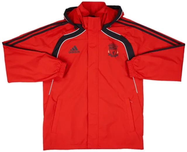 2010-11 Liverpool adidas Hooded Rain Jacket - 9/10 - (S)