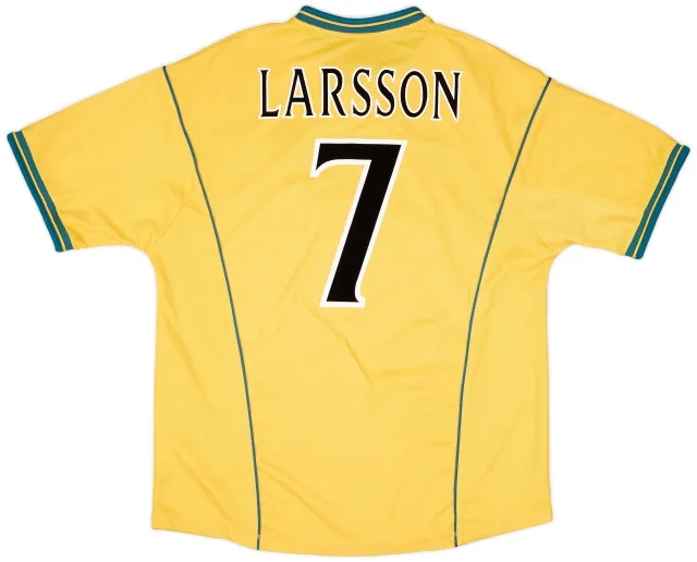 2000-02 Celtic Away Shirt Larsson #7 - 8/10 - (XL)