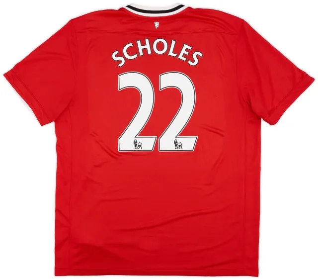 2011-12 Manchester United Home Shirt Scholes #22 - 7/10 - (XL)