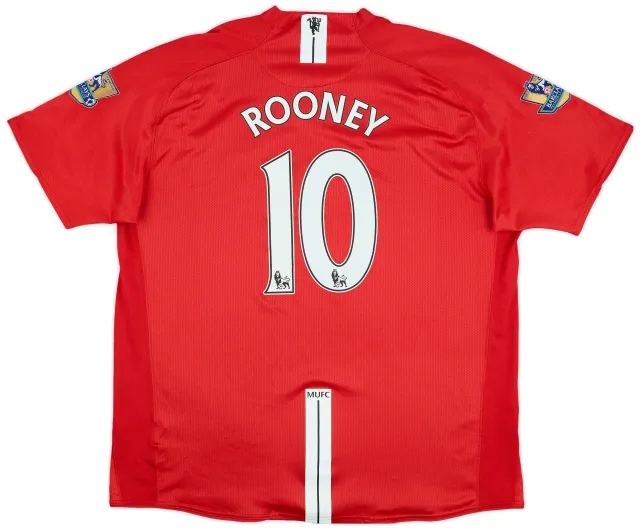2007-09 Manchester United Home Shirt Rooney #10 - 8/10 - (XXL)