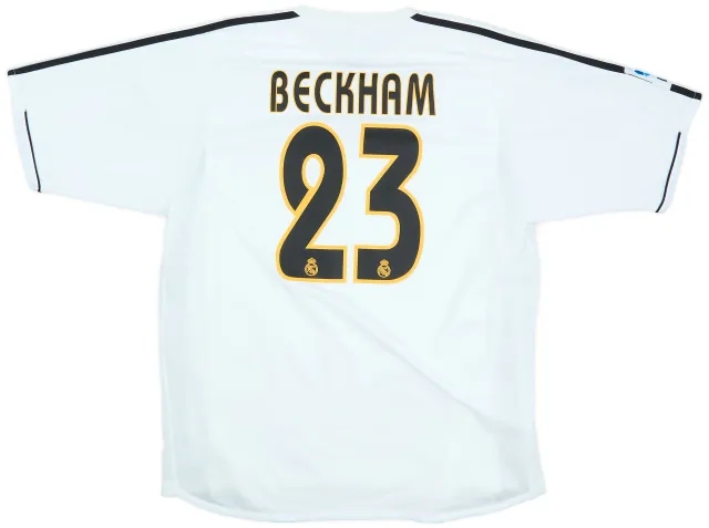 2003-04 Real Madrid Player Issue Home Shirt Beckham #23 - 6/10 - (M)