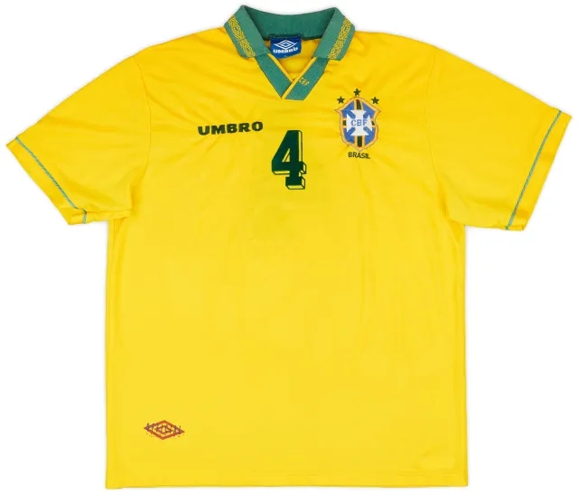 1993-94 Brazil Home Shirt #4 - 8/10 - (XL)