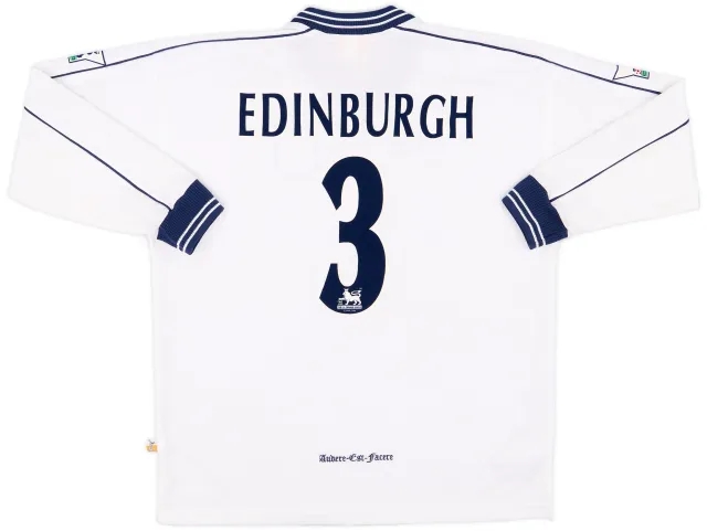 1997-98 Tottenham Match Issue Squad Signed Home L/S Shirt Edinburgh #3