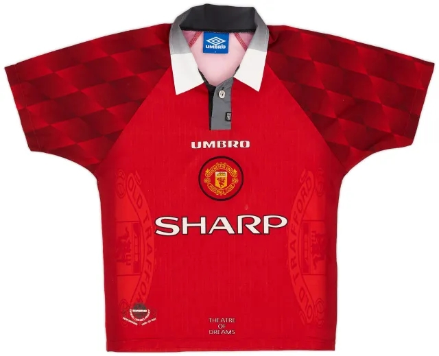 1996-98 Manchester United Home Shirt - 9/10 - (Y)