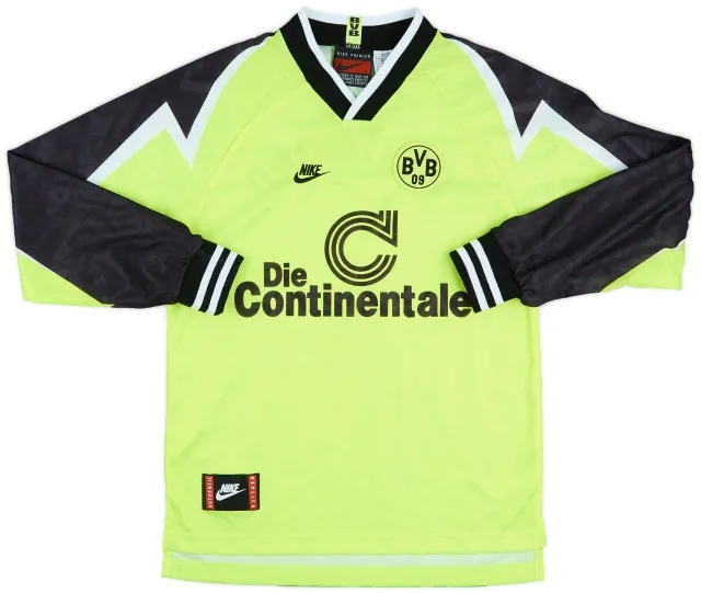 1995-96 Borussia Dortmund Home L/S Shirt - 9/10 - (L.Boys)