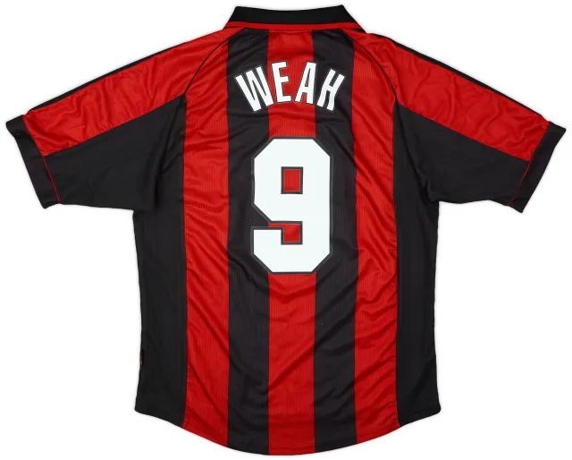 1998-00 AC Milan Home Shirt Weah #9 - 6/10 - (L)