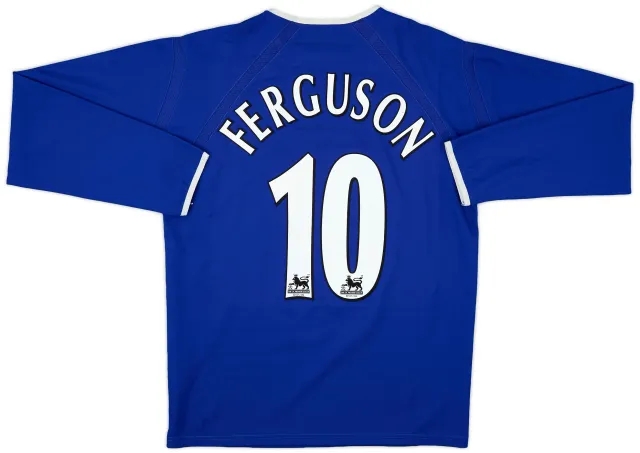 2003-04 Everton Home L/S Shirt Ferguson #10 - 8/10 - (M)