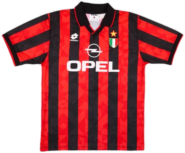 1994-95 AC Milan Signed Home Shirt #7 - 9/10 - (XL)