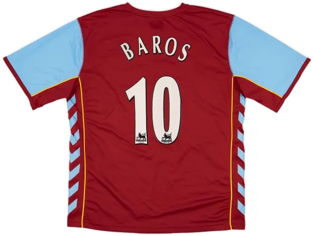 2005-06 Aston Villa Home Shirt Baros #10 - 7/10 - (XL)