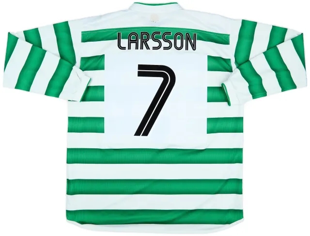2003-04 Celtic Home L/S Shirt Larsson #7 - 8/10 - (XL)