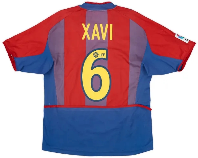 2002-03 Barcelona Home Shirt Xavi #6 - 4/10 - (S)