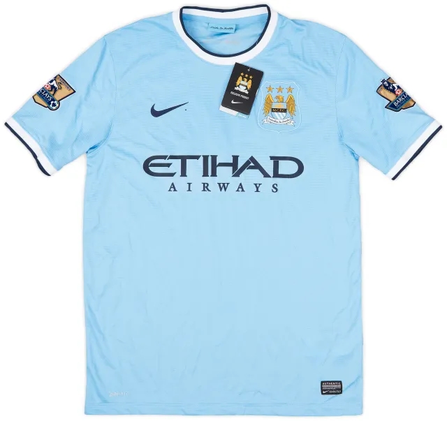 2013-14 Manchester City Home Shirt Champions #14 (M)