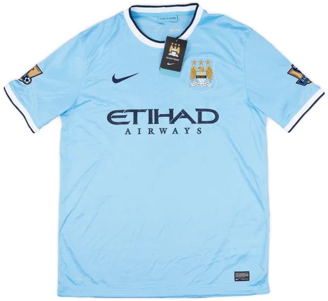 2013-14 Manchester City Home Shirt Champions #14 (L)
