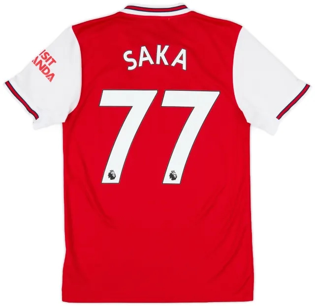 2019-20 Arsenal Home Shirt Saka #77 - 8/10 - (S)