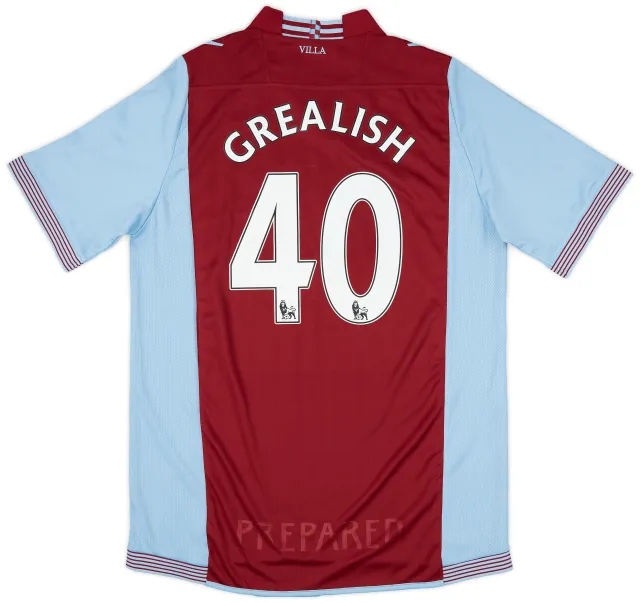 2013-14 Aston Villa Home Shirt Grealish #40 (XL)
