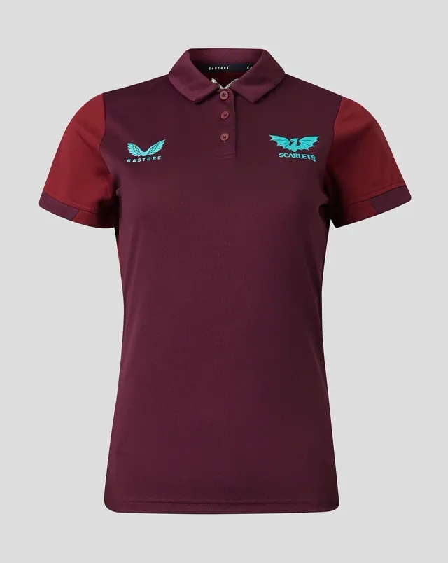 Castore Scarlets Womens 23/24 Short Sleeve Travel Polo