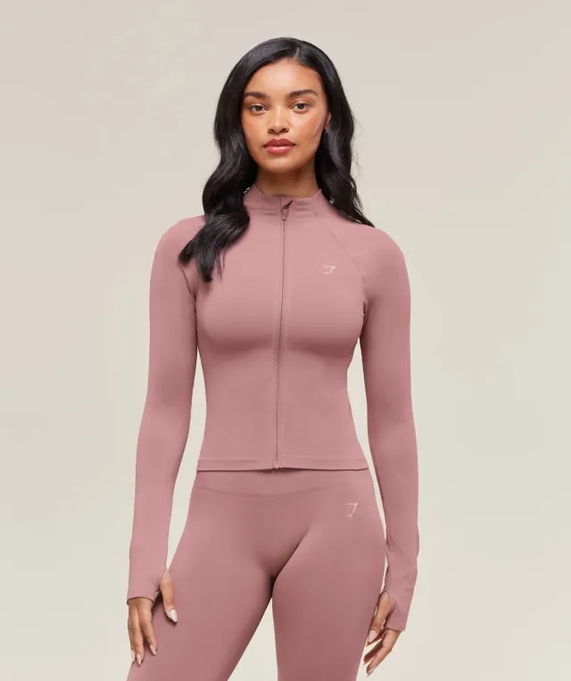  Soft Sculpt Zip Up Jacket - Calm Pink