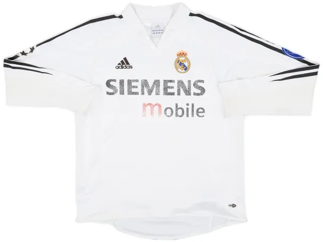 2004-05 Real Madrid Home L/S Shirt - 4/10 - (XL.Boys)