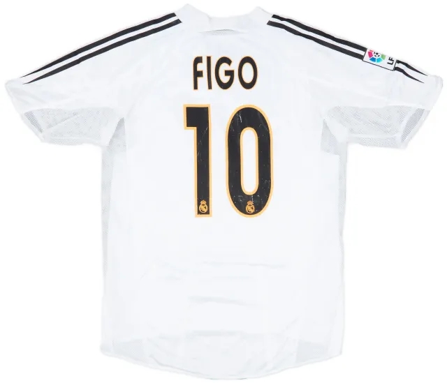 2004-05 Real Madrid Player Issue Home Shirt Figo #10 - 7/10 - (L)
