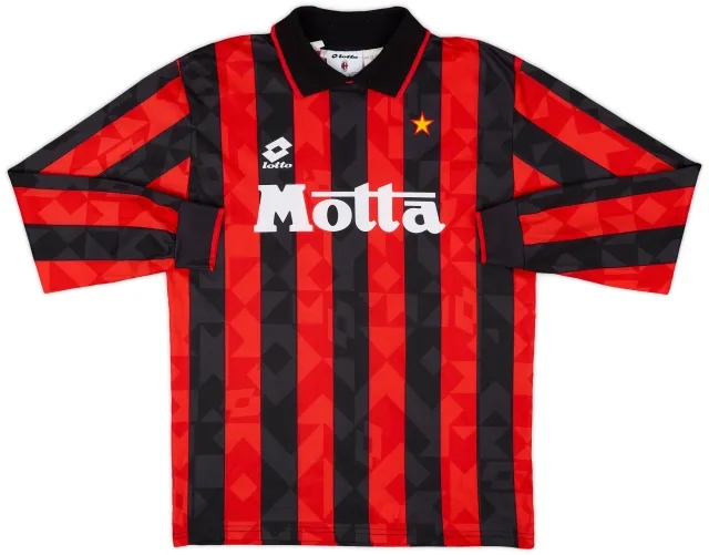 1993-94 AC Milan Home L/S Shirt - 9/10 - (M)