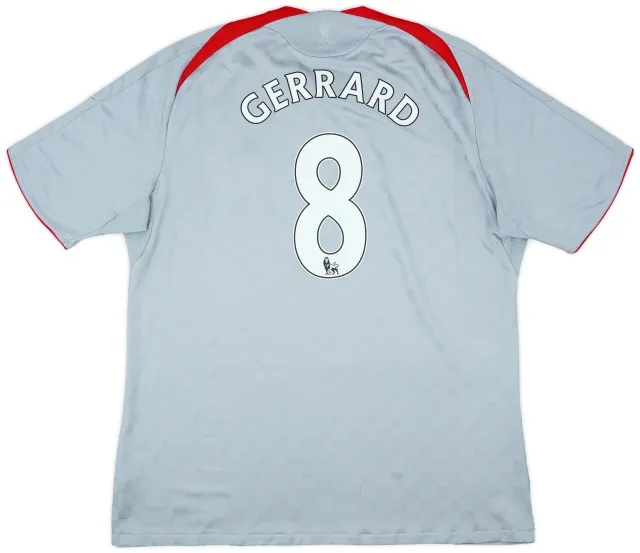 2008-09 Liverpool Away Shirt Gerrard #8 - 7/10 - (XL)