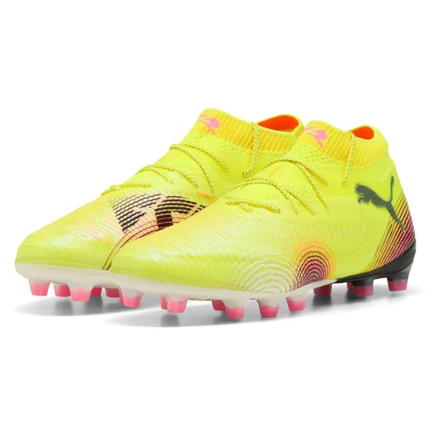 PUMA Future 8 Ultimate Ag Football Boots, Yellow Alert/Black/Sun Struck