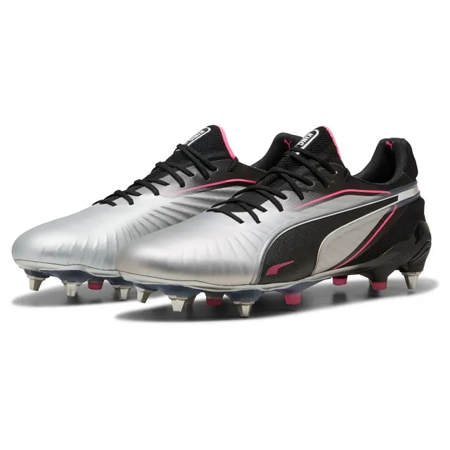 PUMA King Ultimate MxSG Football Boots, Silver/Black/Sun Struck