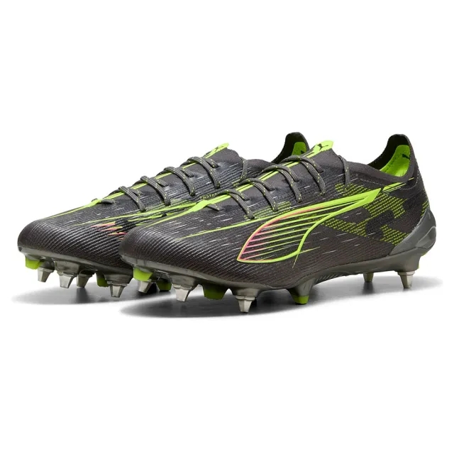 PUMA Ultra 5 Ultimate MxSG Football Boots, Matte Aged Silver/Yellow Alert/Sun Struck, size 10