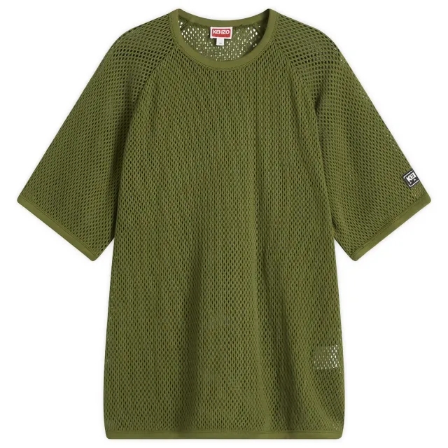 Kenzo Men's Mesh Oversized T-Shirt Khaki