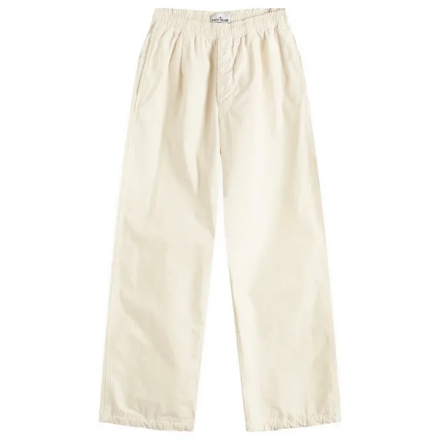 Stone Island Men's Marina Organic Cotton Tela Pleated Trousers Ivory
