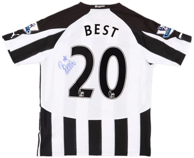 2010-11 Newcastle Match Issue Signed Home Shirt Best #20